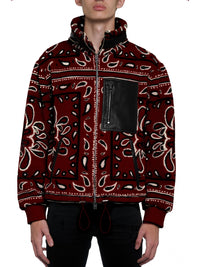 PRINTED BANDANA FLEECE JACKET