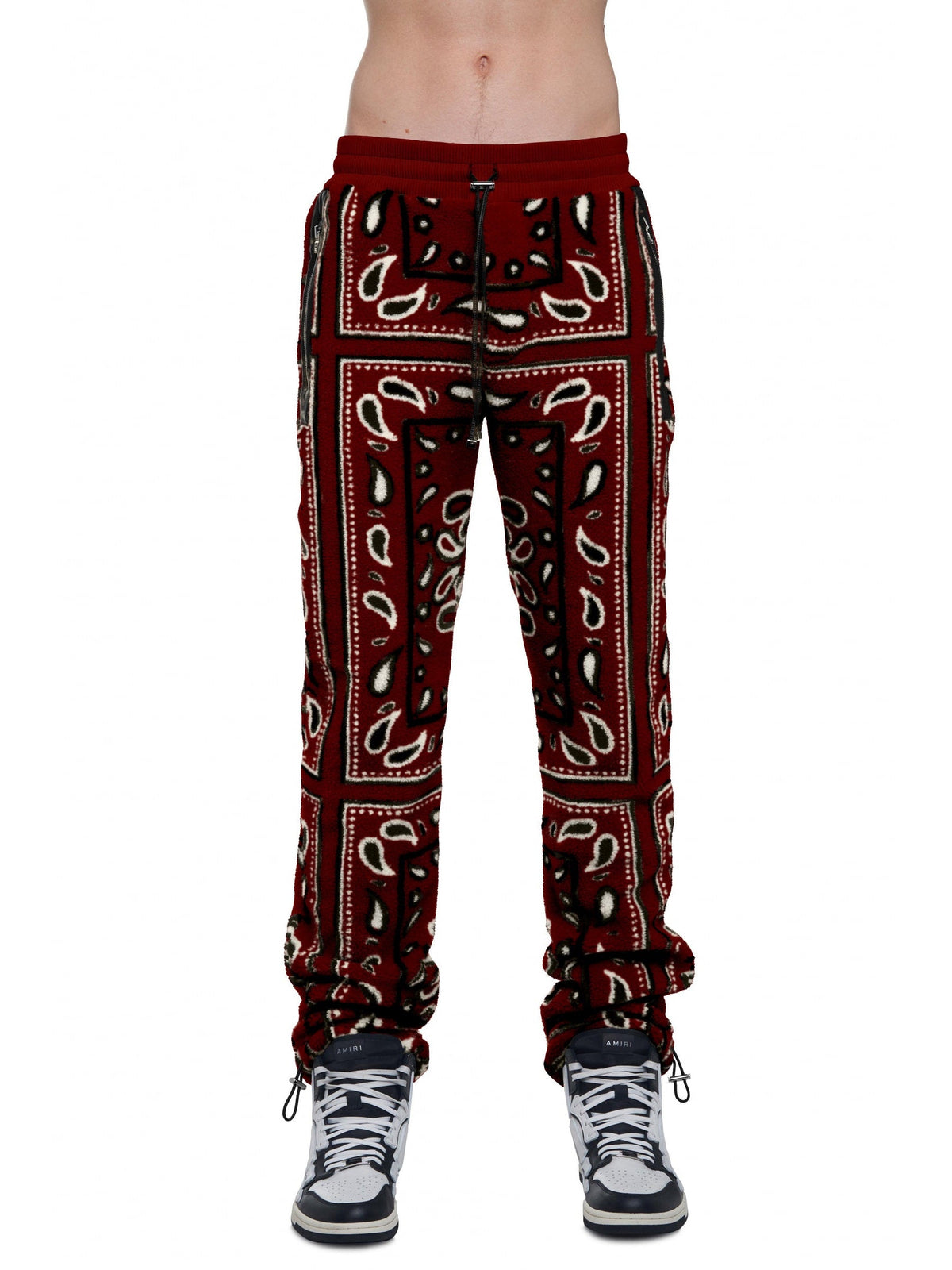 PRINTED BANDANA FLEECE PANTS