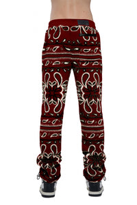 PRINTED BANDANA FLEECE PANTS