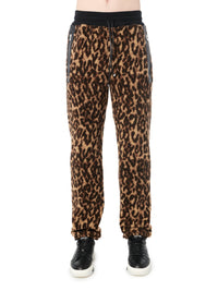 PRINTED LEOPARD FLEECE PANTS