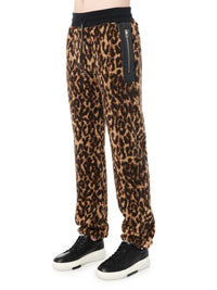 PRINTED LEOPARD FLEECE PANTS