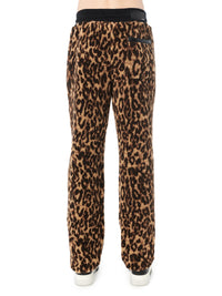 PRINTED LEOPARD FLEECE PANTS