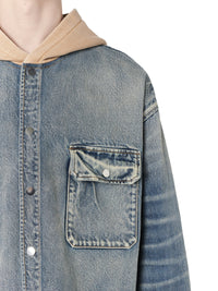 DENIM HOODED OVERSHIRT