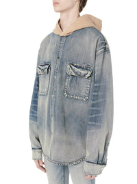 DENIM HOODED OVERSHIRT