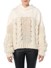 HYBRID HOODIE / TERRY + CABLE