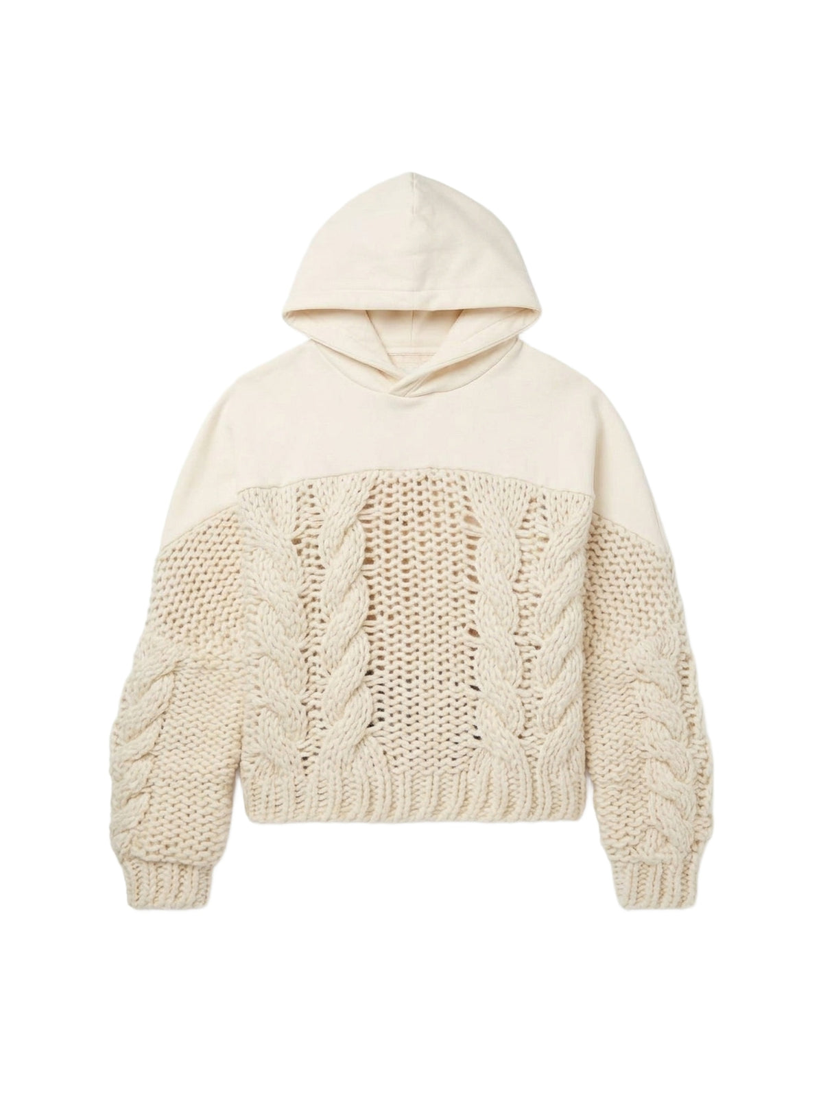 HYBRID HOODIE / TERRY + CABLE