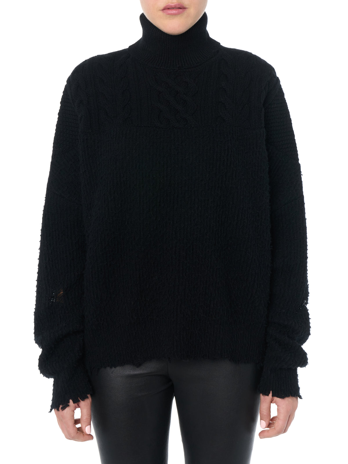 HYBRID MOCK NECK / CABLE + RIB