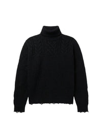 HYBRID MOCK NECK / CABLE + RIB