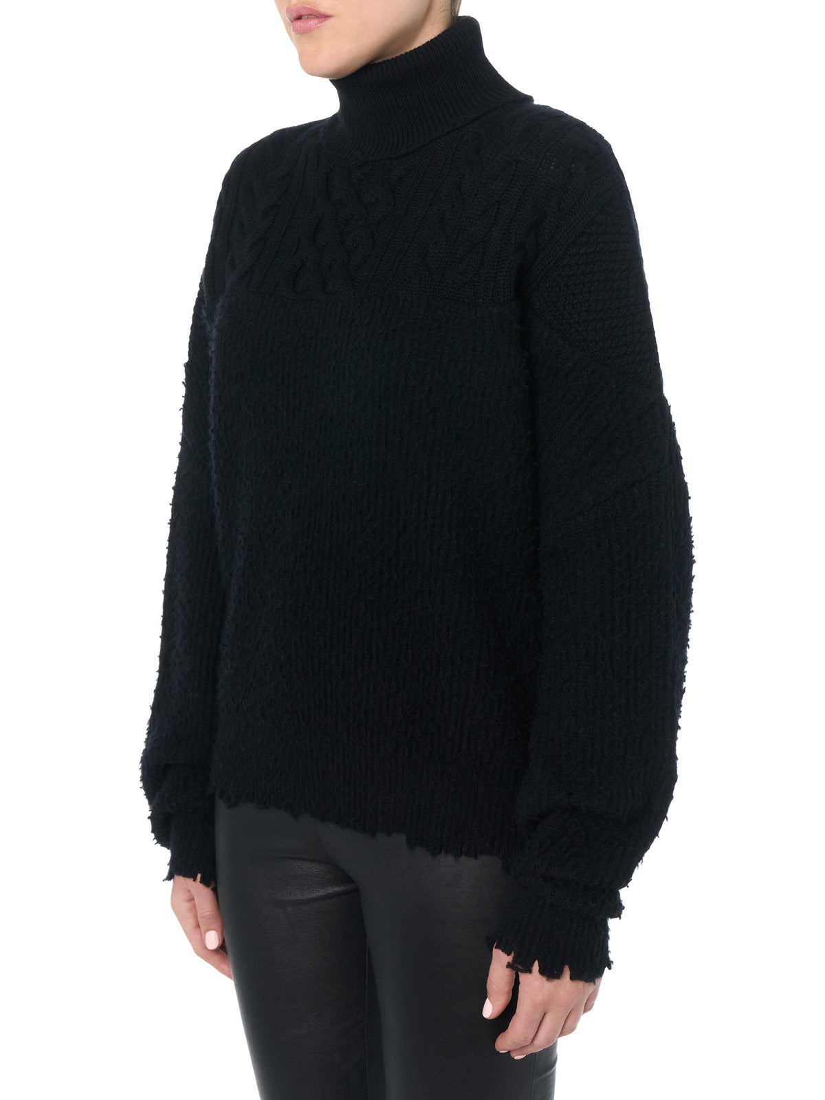 HYBRID MOCK NECK / CABLE + RIB