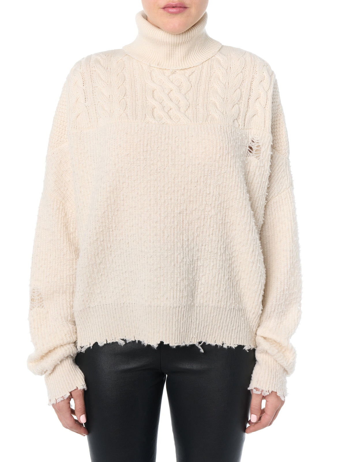 HYBRID MOCK NECK / CABLE + RIB