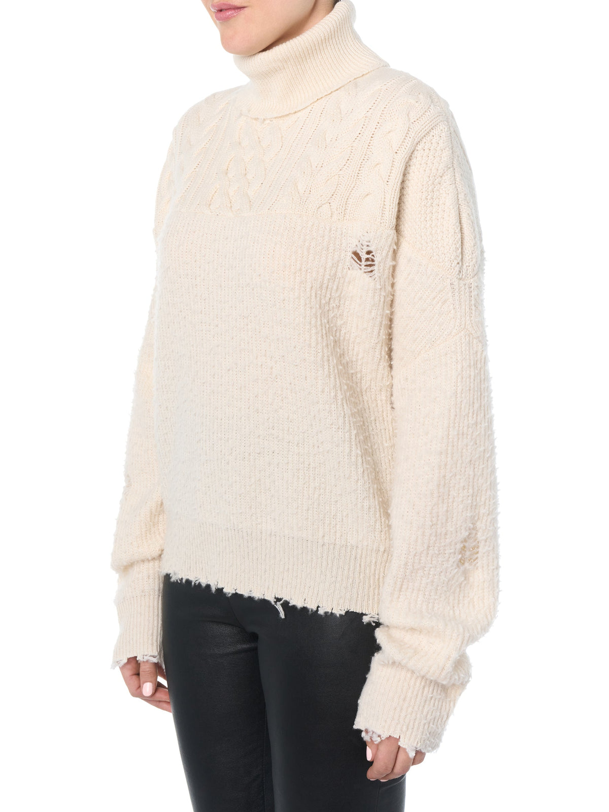 HYBRID MOCK NECK / CABLE + RIB