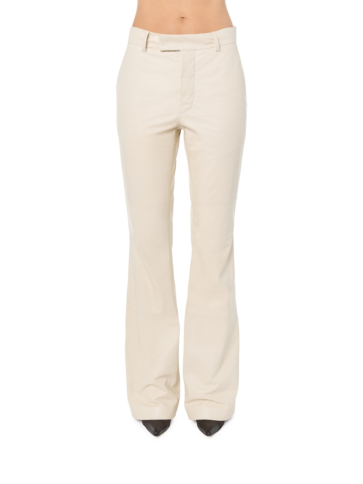 LEATHER BOOTLEG TROUSER