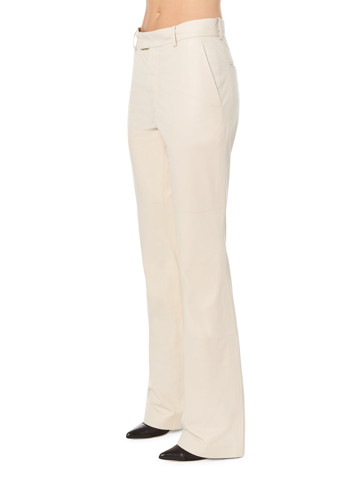 LEATHER BOOTLEG TROUSER