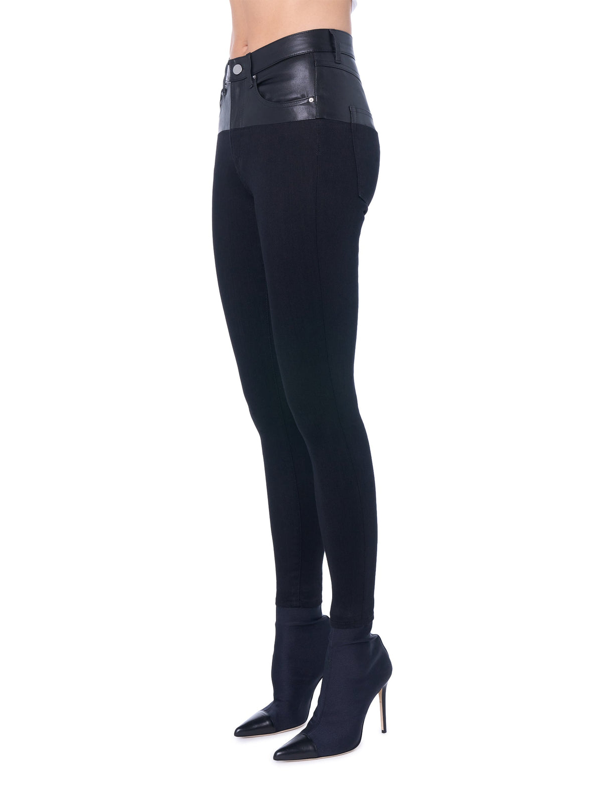 CONTRAST SKINNY W/ LEATHER