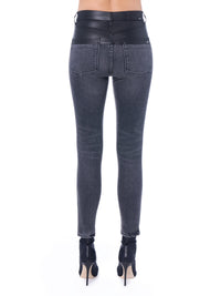CONTRAST SKINNY W/ LEATHER