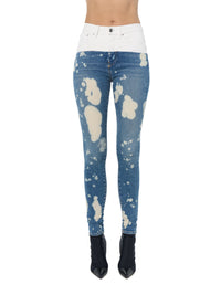 CONTRAST SKINNY W/ LEATHER