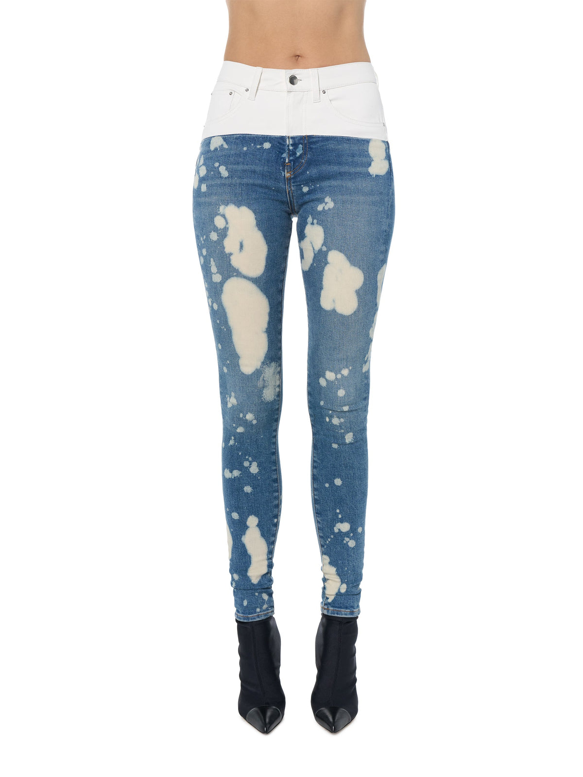 CONTRAST SKINNY W/ LEATHER