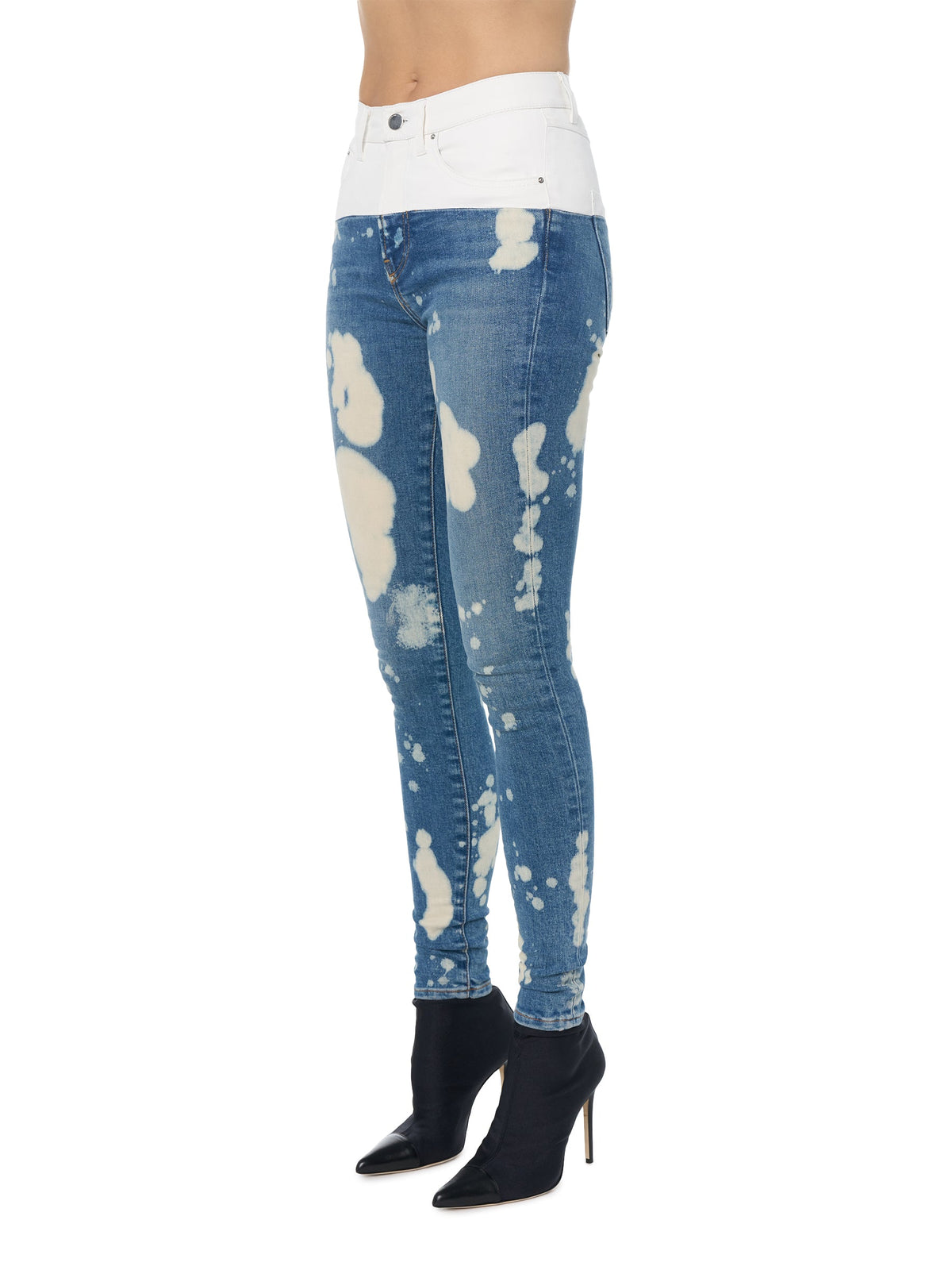 CONTRAST SKINNY W/ LEATHER