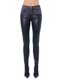 CONTRAST LEATHER SKINNY