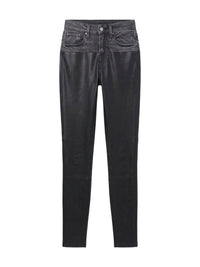 CONTRAST LEATHER SKINNY