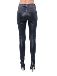CONTRAST LEATHER SKINNY
