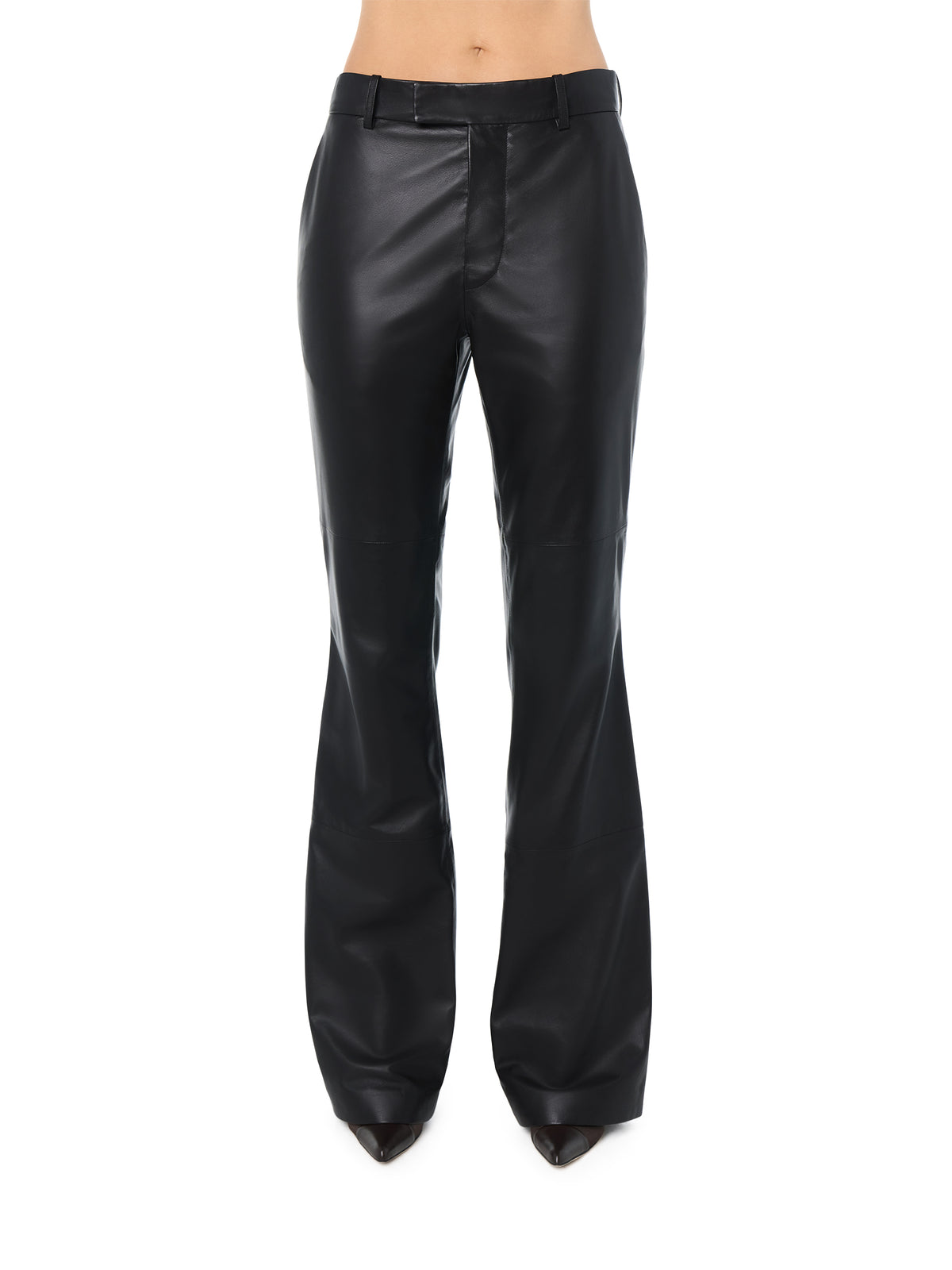 LEATHER BOOTLEG TROUSER