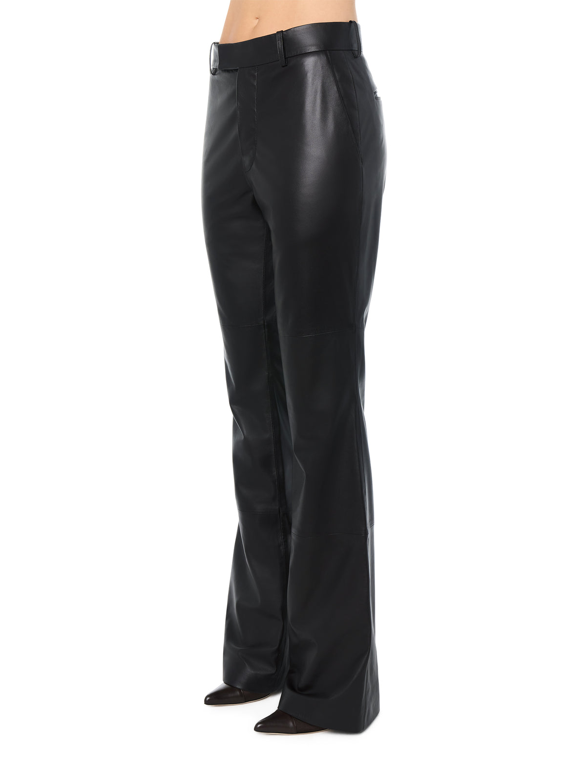 LEATHER BOOTLEG TROUSER