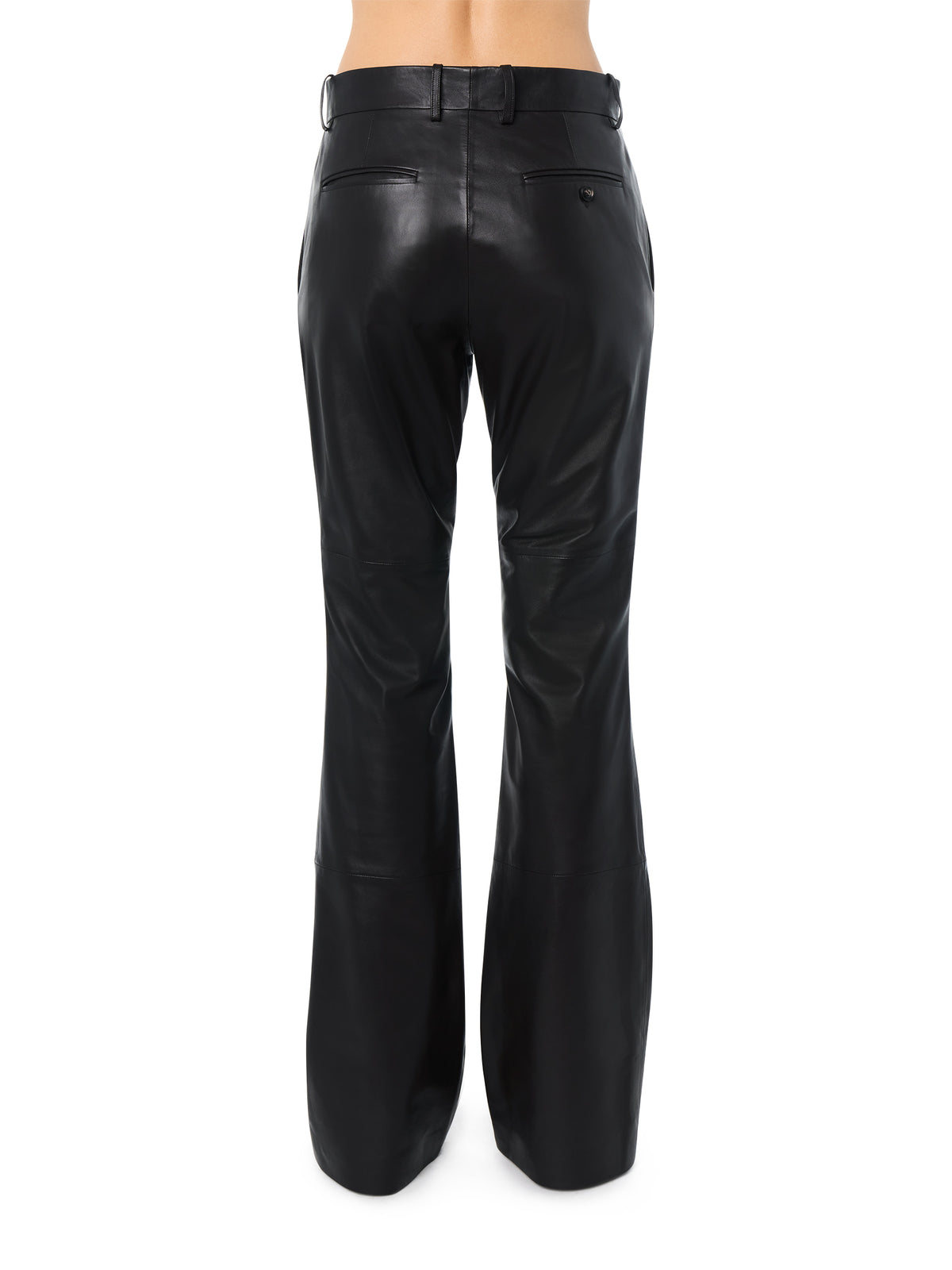 LEATHER BOOTLEG TROUSER