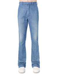 CHAMBRAY KICK FLARE JEAN