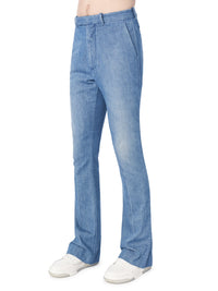 CHAMBRAY KICK FLARE JEAN