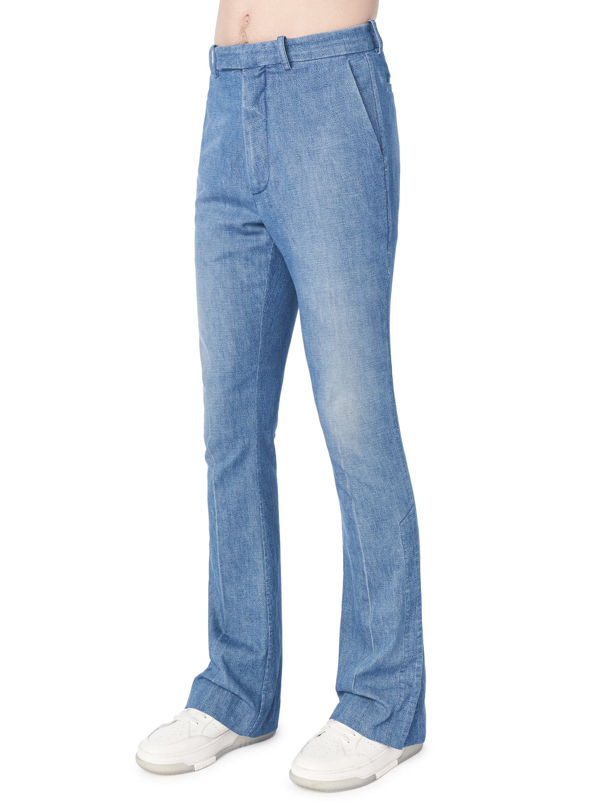 CHAMBRAY KICK FLARE JEAN