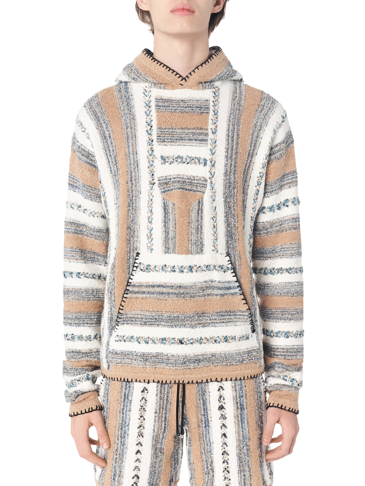 BRAIDED BANDANA STRIPE HOODIE