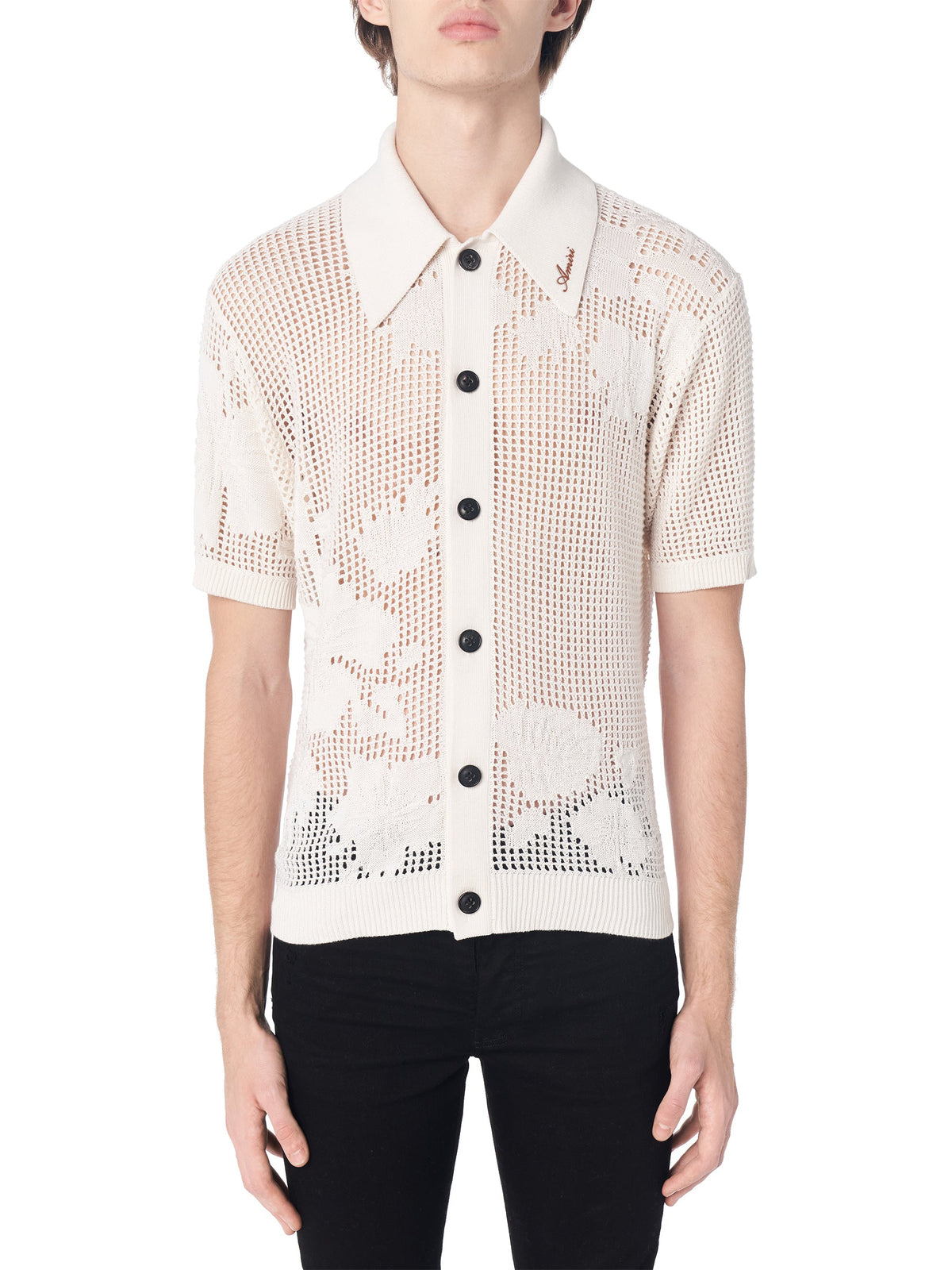 FLORAL MESH POLO