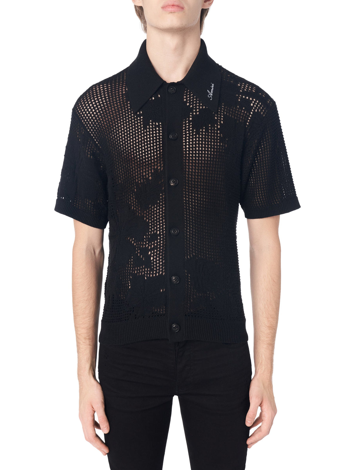 FLORAL MESH POLO