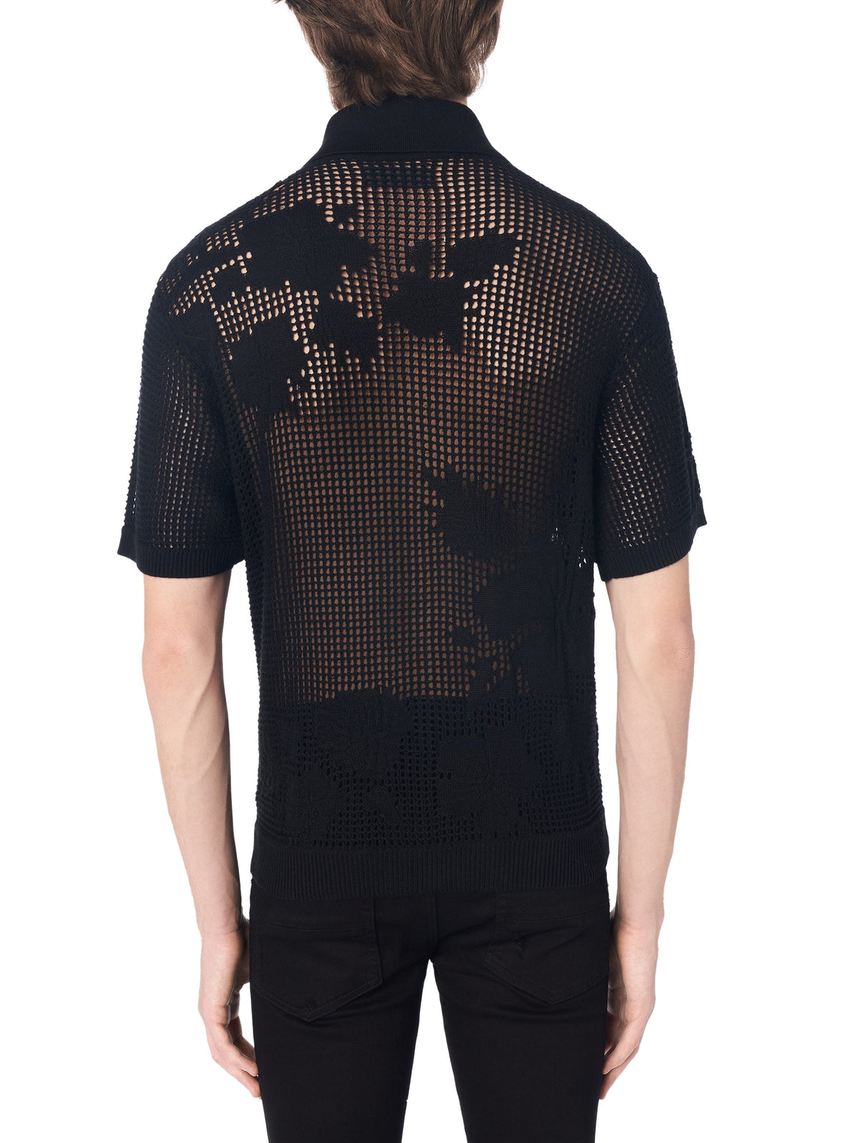 FLORAL MESH POLO