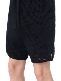 FLORAL MESH KNIT SHORT