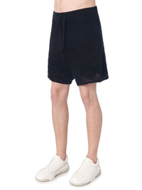 FLORAL MESH KNIT SHORT