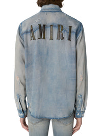 CAMO APPLIQUE DENIM SHIRT