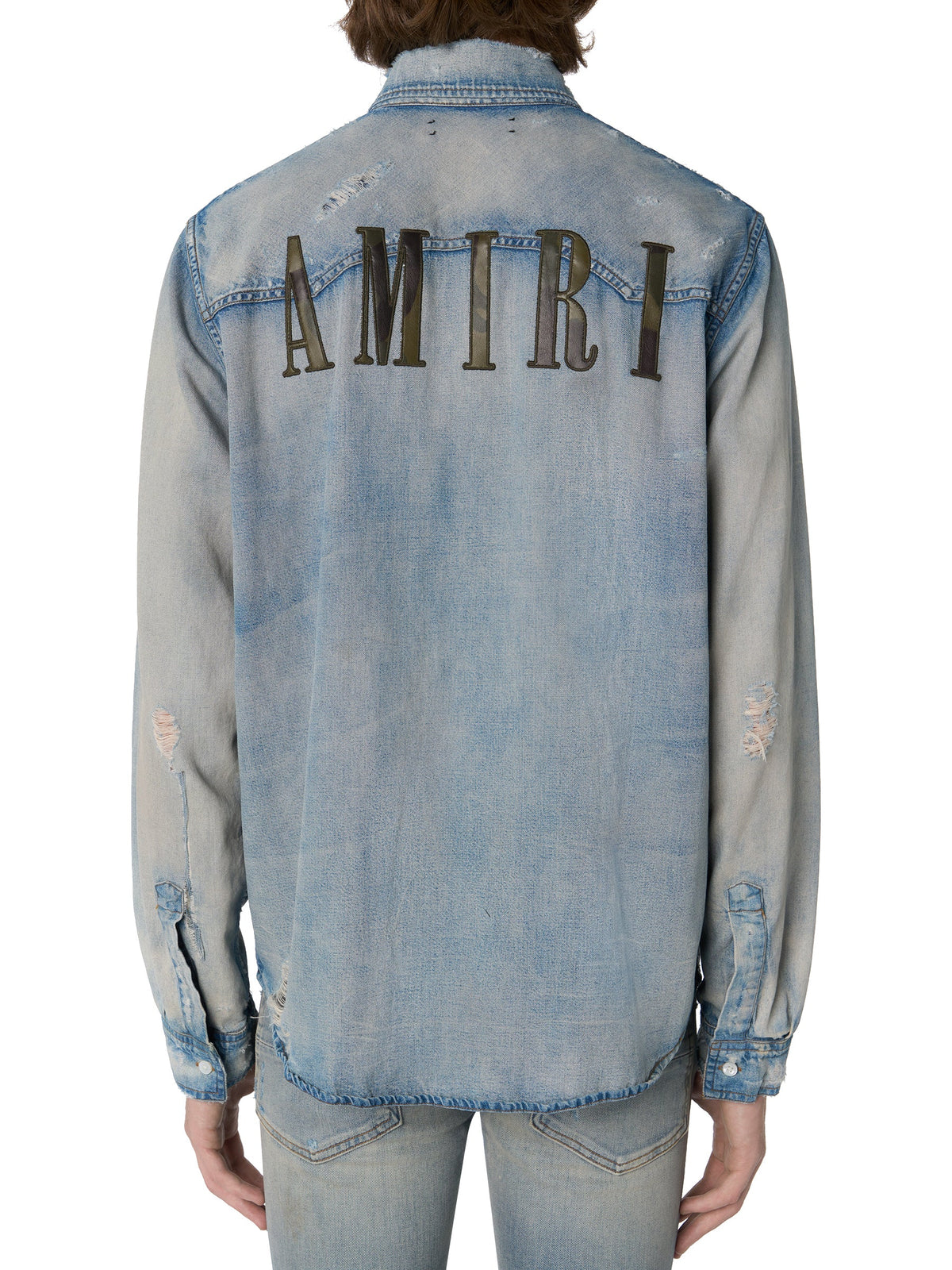 CAMO APPLIQUE DENIM SHIRT
