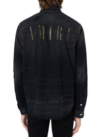 CAMO APPLIQUE DENIM SHIRT