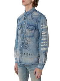 MILITARY STENCIL DENIM SHIRT