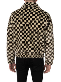 CHECKERED FAUX FUR BLOUSON