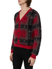 MOHAIR SHADOW PLAID CARDIGAN