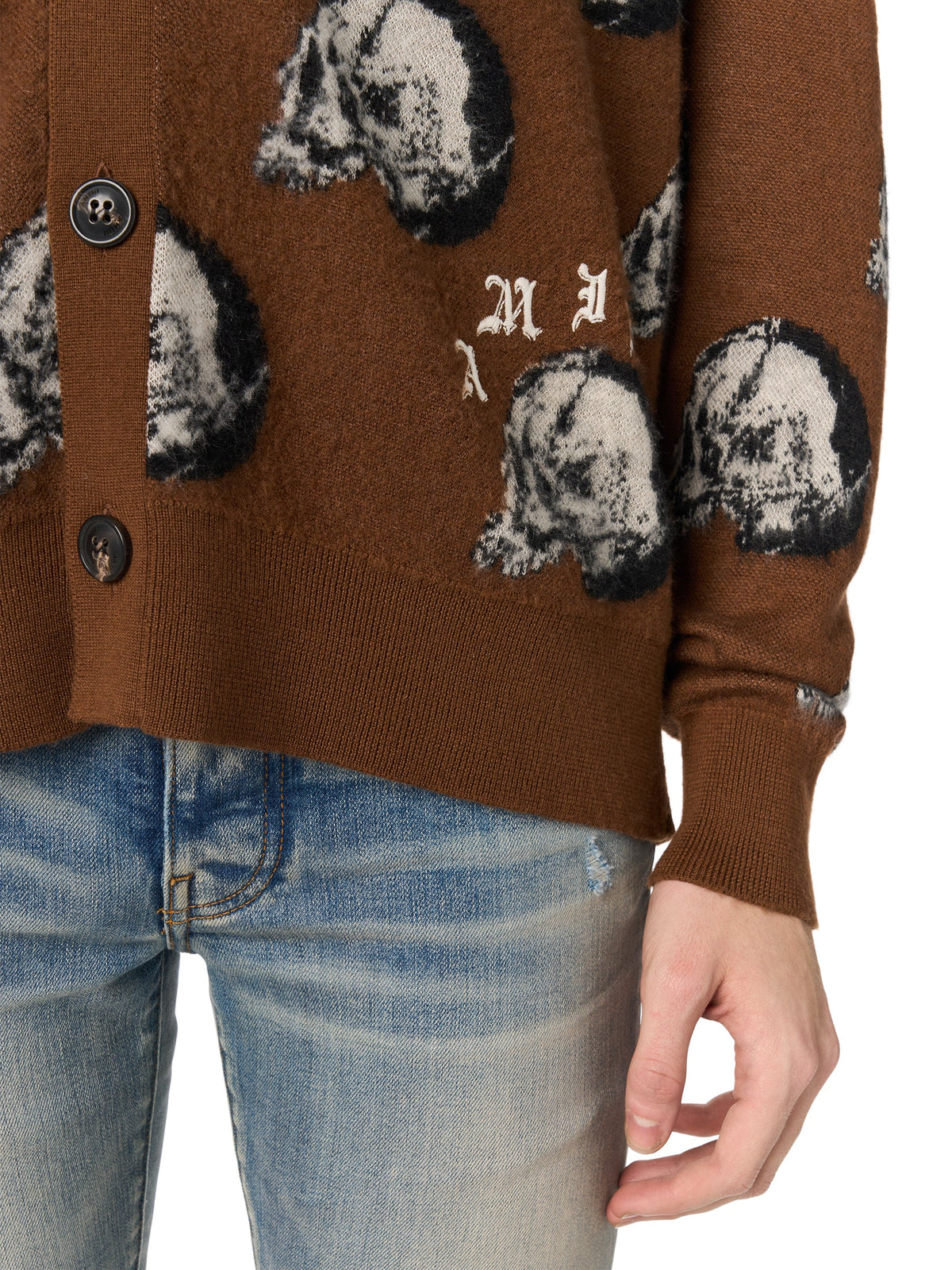WES LANG REPEAT SKULL CARDIGAN