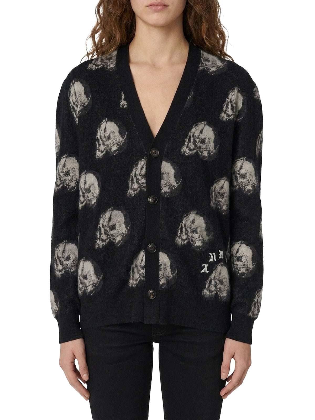 WES LANG REPEAT SKULL CARDIGAN
