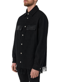 BUTTON FRINGE PADDED OVERSHIRT