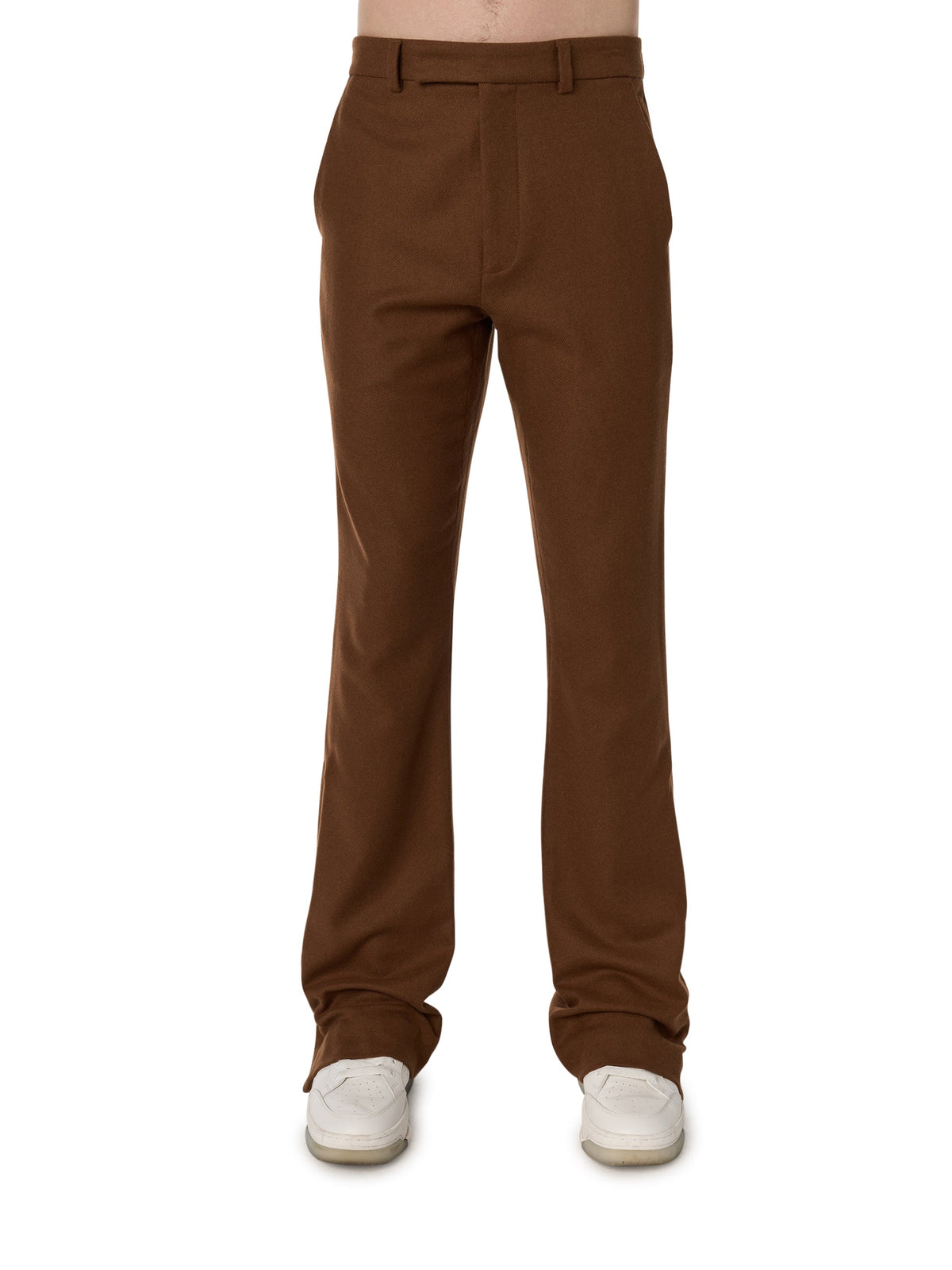 WOOL FLANNEL FLARE PANTS