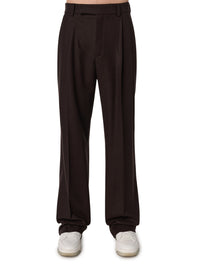 WOOL FLANNEL DBL PLEATED PANTS