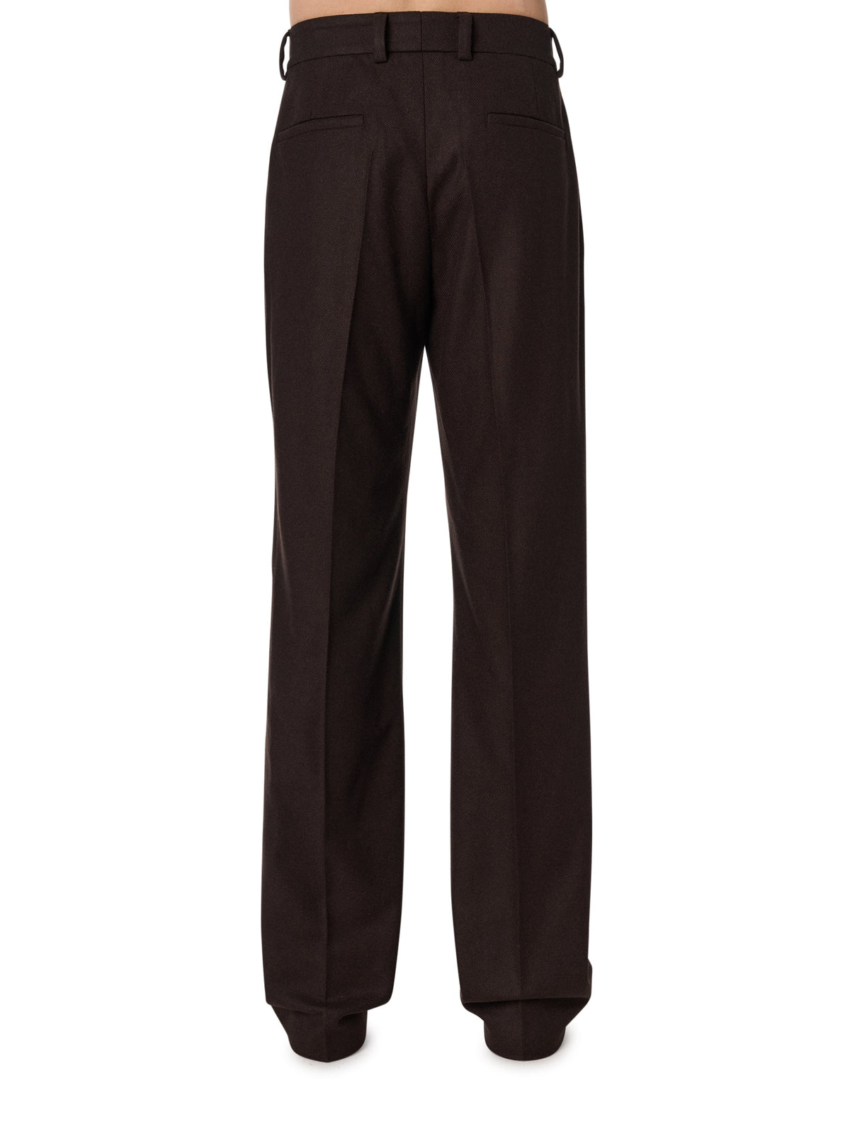 WOOL FLANNEL DBL PLEATED PANTS