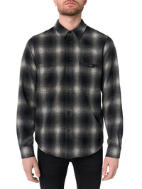 AMIRI LEATHER APPLIQUE SHIRT